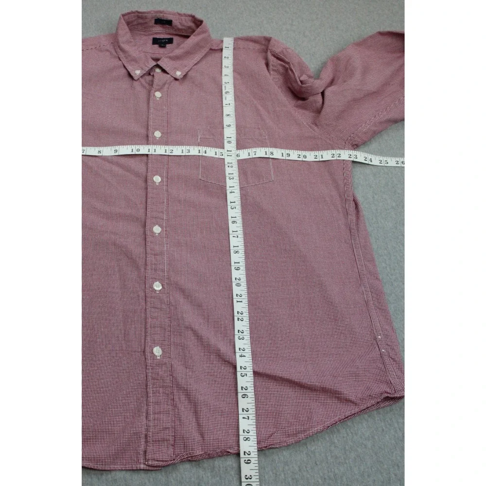 J‎ Crew Shirt Mens XL Gingham Check 100% Cotton Slim Fit Button-Down
